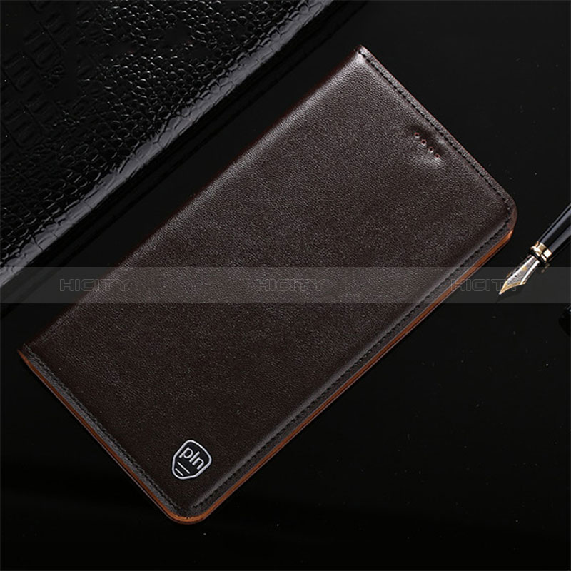 Custodia Portafoglio In Pelle Cover con Supporto H21P per Samsung Galaxy Note 10 Plus 5G Marrone