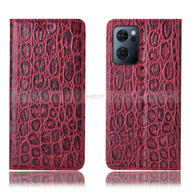 Custodia Portafoglio In Pelle Cover con Supporto H22P per OnePlus Nord CE 2 5G Rosso