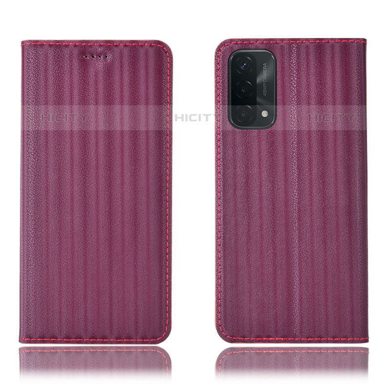 Custodia Portafoglio In Pelle Cover con Supporto H23P per Oppo A93 5G Rosso Rosa