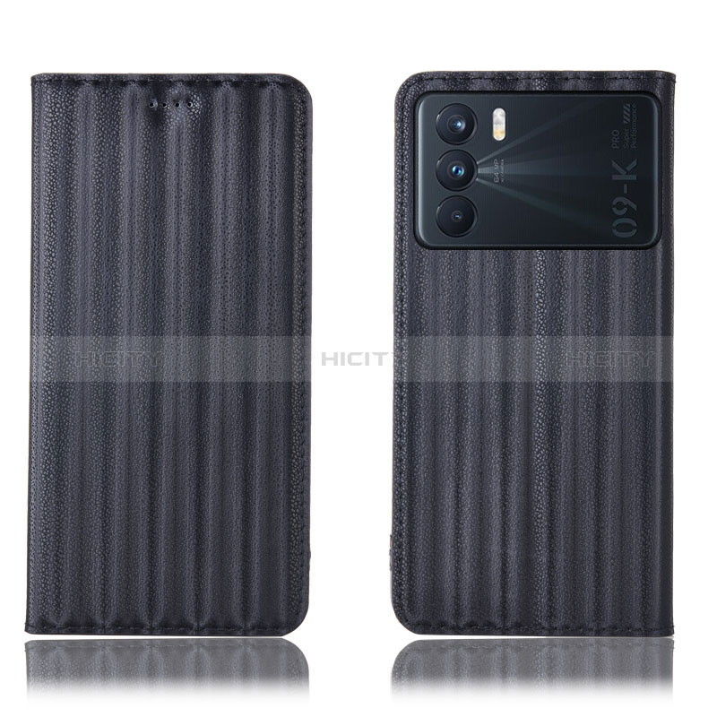 Custodia Portafoglio In Pelle Cover con Supporto H23P per Oppo K9 Pro 5G Nero