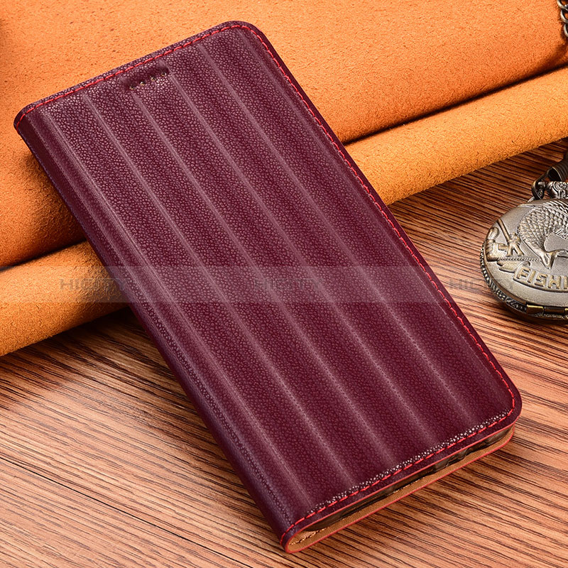 Custodia Portafoglio In Pelle Cover con Supporto H23P per Samsung Galaxy Grand Max SM-G720 Rosso Rosa