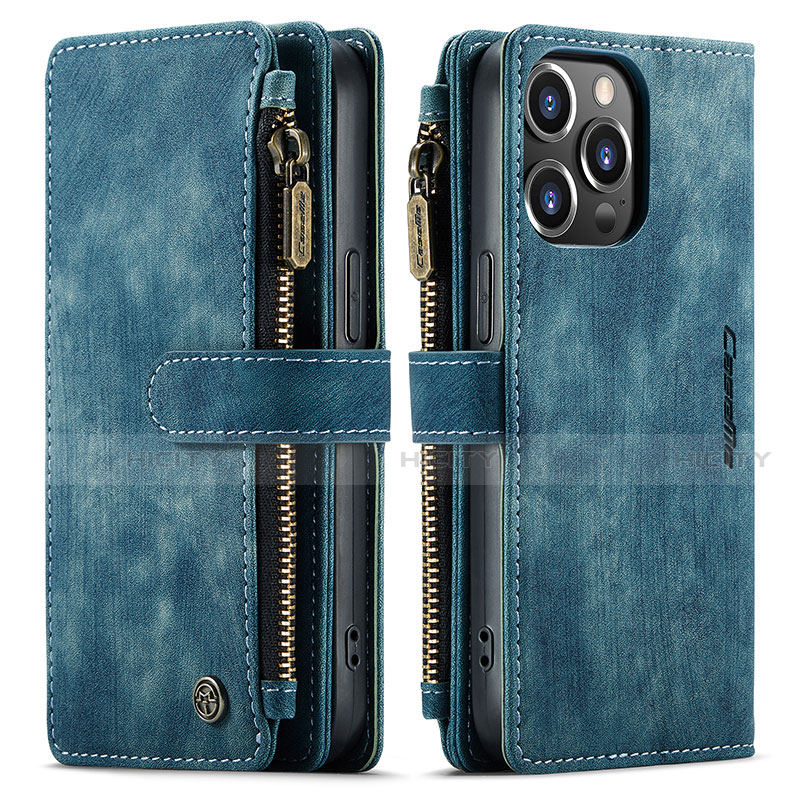 Custodia Portafoglio In Pelle Cover con Supporto H27 per Apple iPhone 13 Pro Max Blu