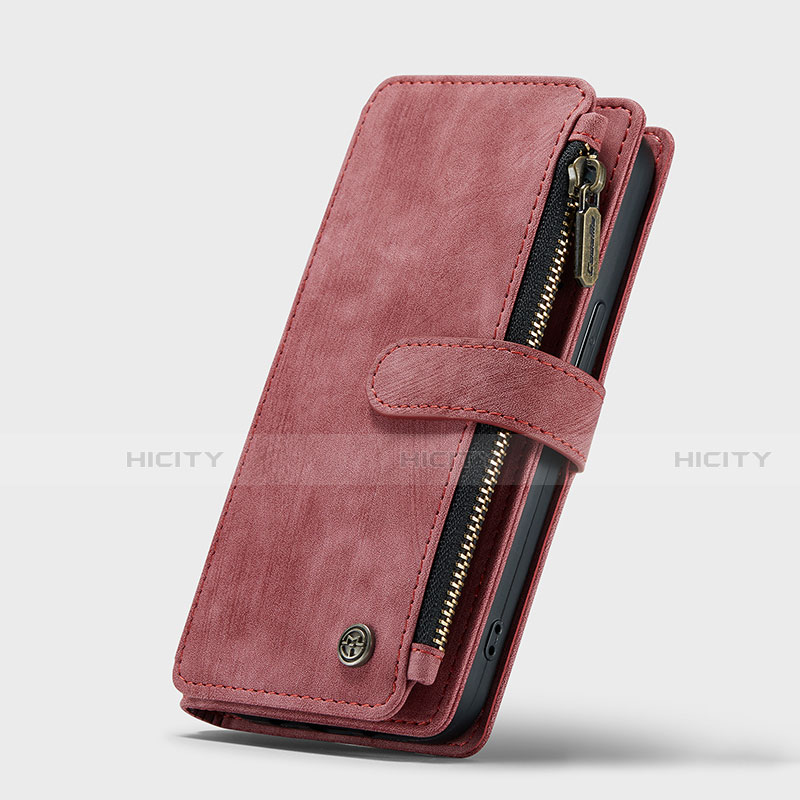 Custodia Portafoglio In Pelle Cover con Supporto H27 per Apple iPhone 13 Rosso