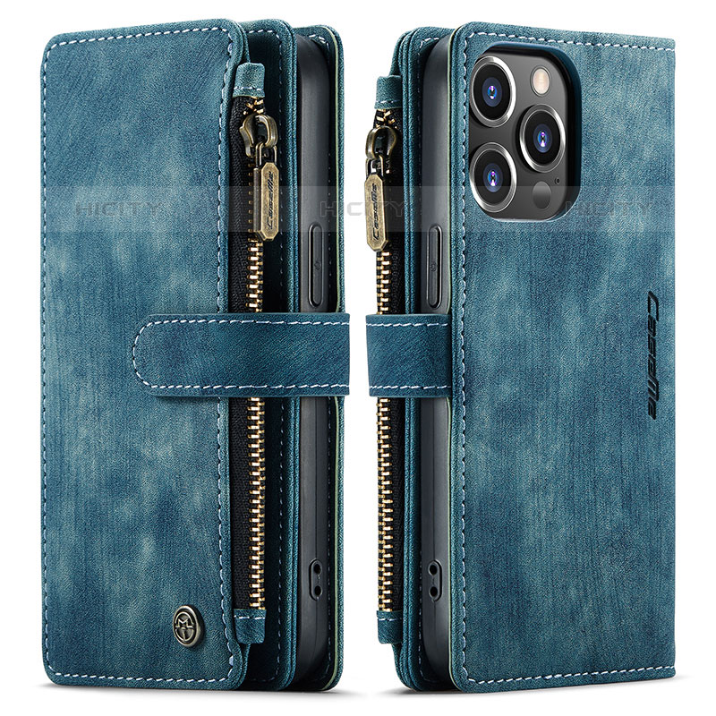 Custodia Portafoglio In Pelle Cover con Supporto H27 per Apple iPhone 15 Pro Blu