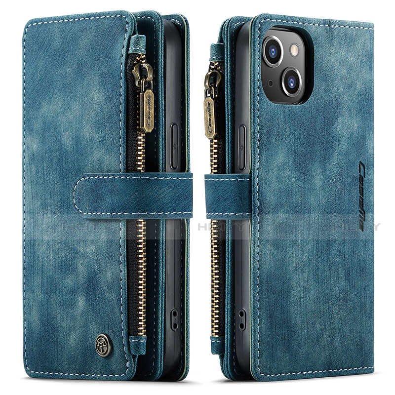 Custodia Portafoglio In Pelle Cover con Supporto H28 per Apple iPhone 13 Blu