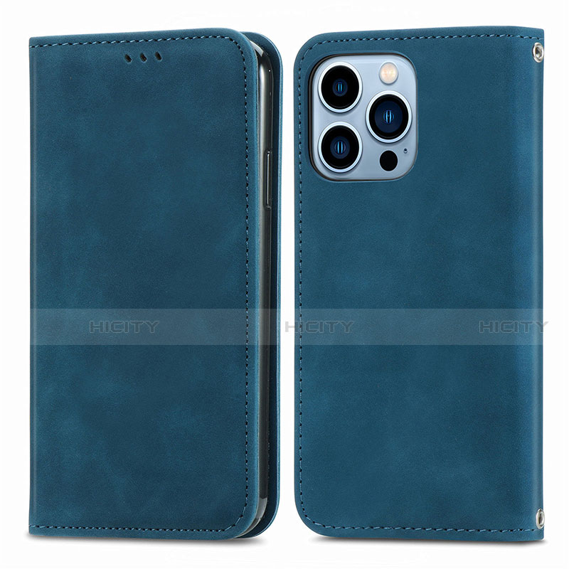 Custodia Portafoglio In Pelle Cover con Supporto H30 per Apple iPhone 13 Pro Blu