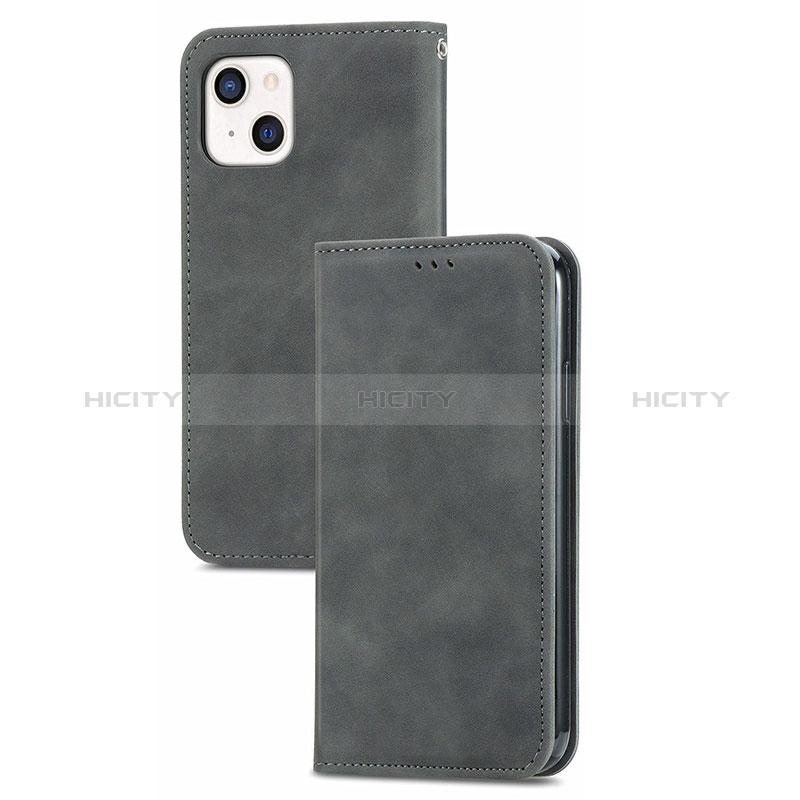 Custodia Portafoglio In Pelle Cover con Supporto H30 per Apple iPhone 15 Grigio Scuro