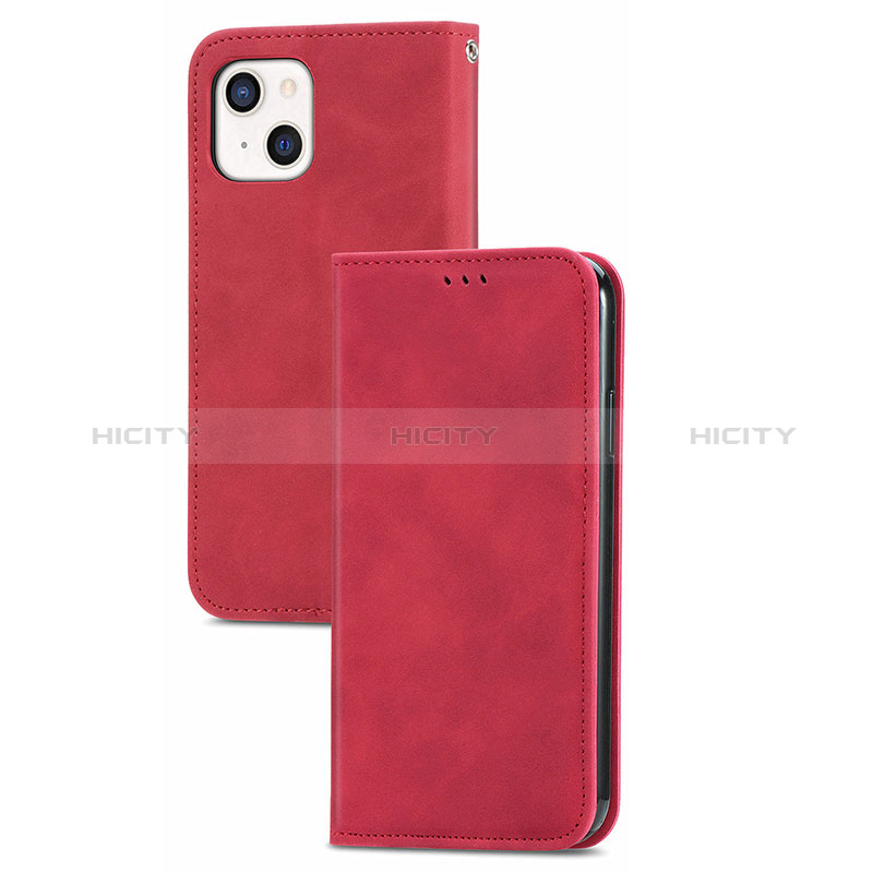 Custodia Portafoglio In Pelle Cover con Supporto H30 per Apple iPhone 15 Plus Rosso