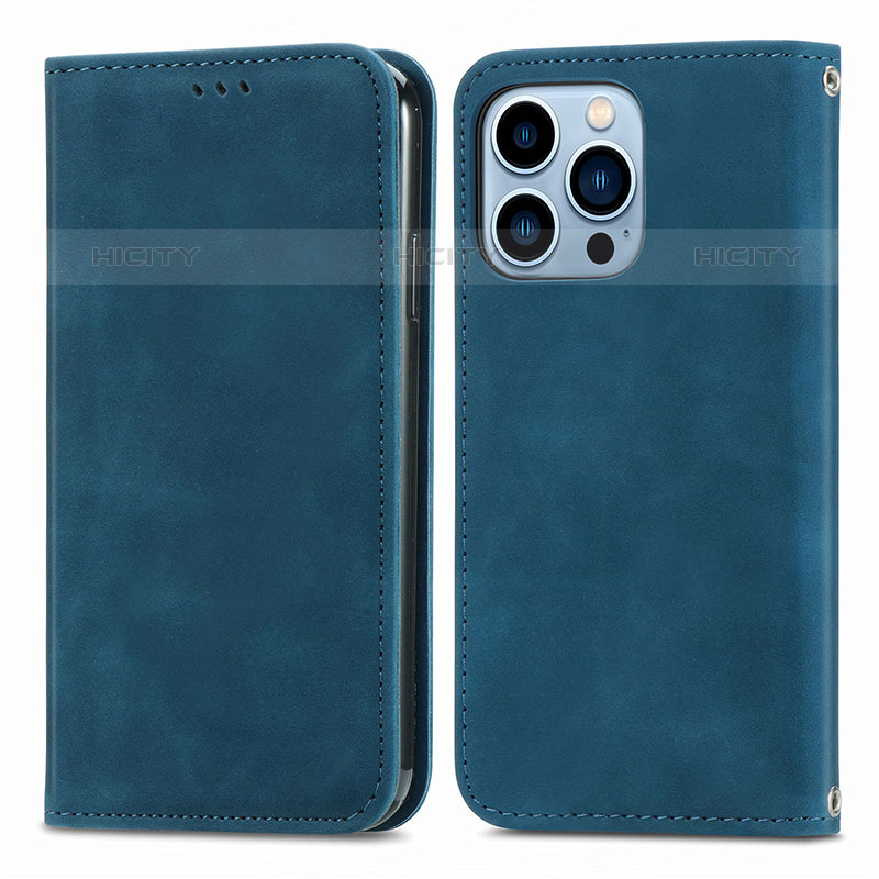 Custodia Portafoglio In Pelle Cover con Supporto H30 per Apple iPhone 15 Pro Max Blu