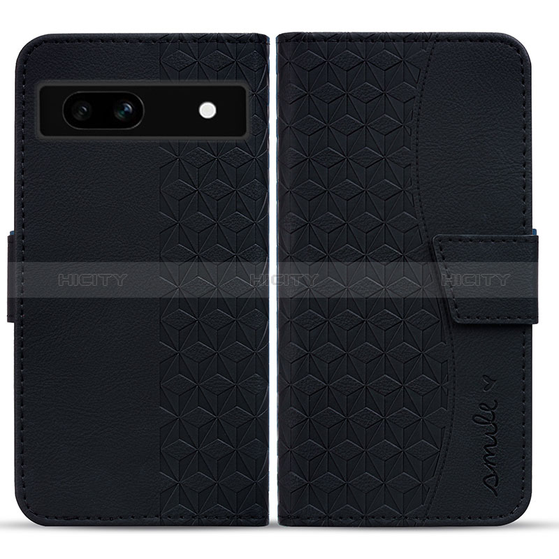 Custodia Portafoglio In Pelle Cover con Supporto HF1 per Google Pixel 7a 5G Nero