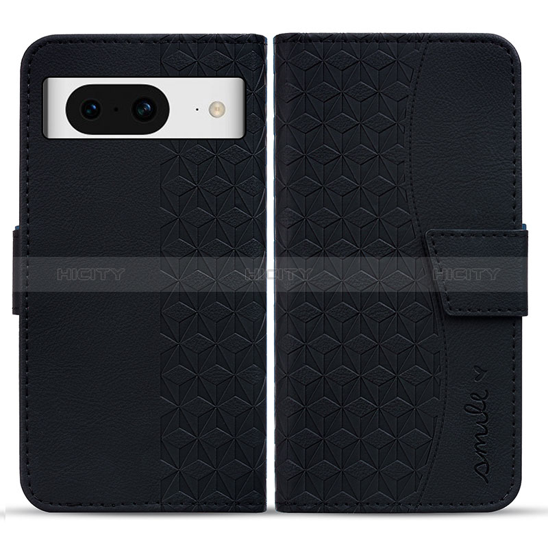 Custodia Portafoglio In Pelle Cover con Supporto HF1 per Google Pixel 8 5G Nero