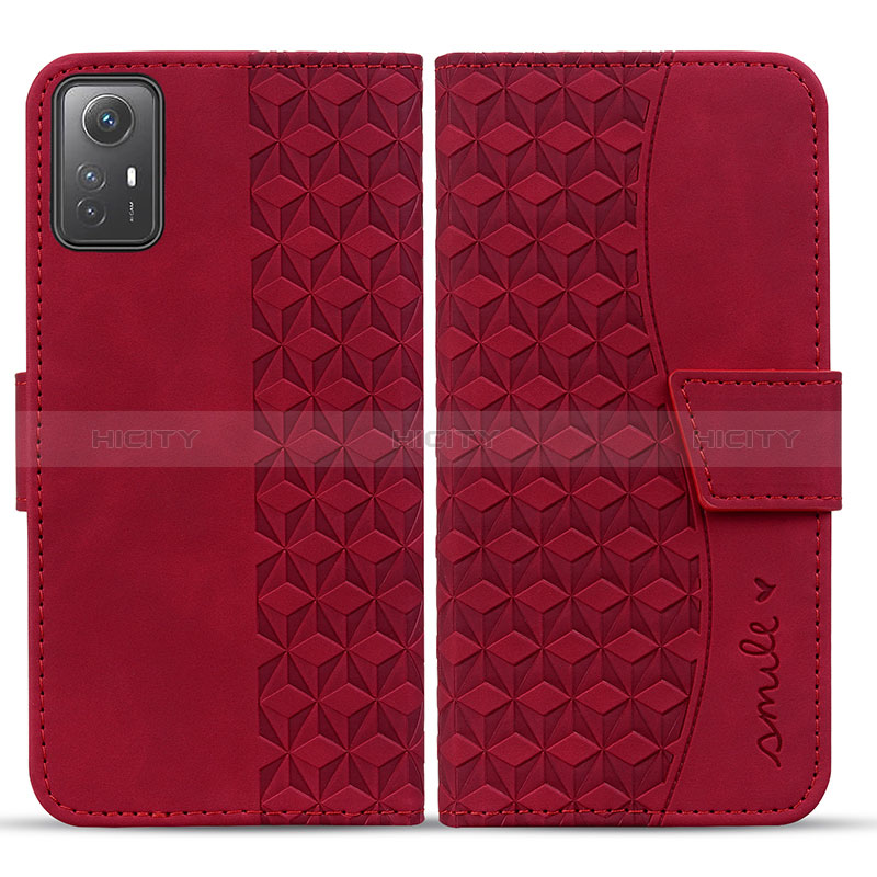 Custodia Portafoglio In Pelle Cover con Supporto HF1 per Xiaomi Redmi Note 12S Rosso