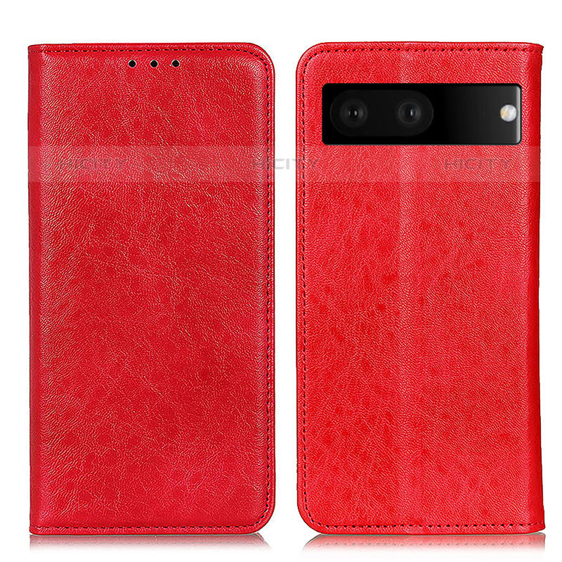 Custodia Portafoglio In Pelle Cover con Supporto K01Z per Google Pixel 7 5G Rosso