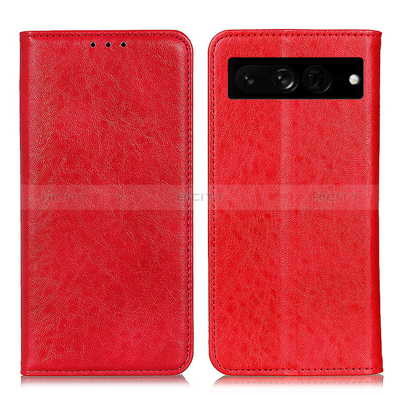 Custodia Portafoglio In Pelle Cover con Supporto K01Z per Google Pixel 7 Pro 5G Rosso