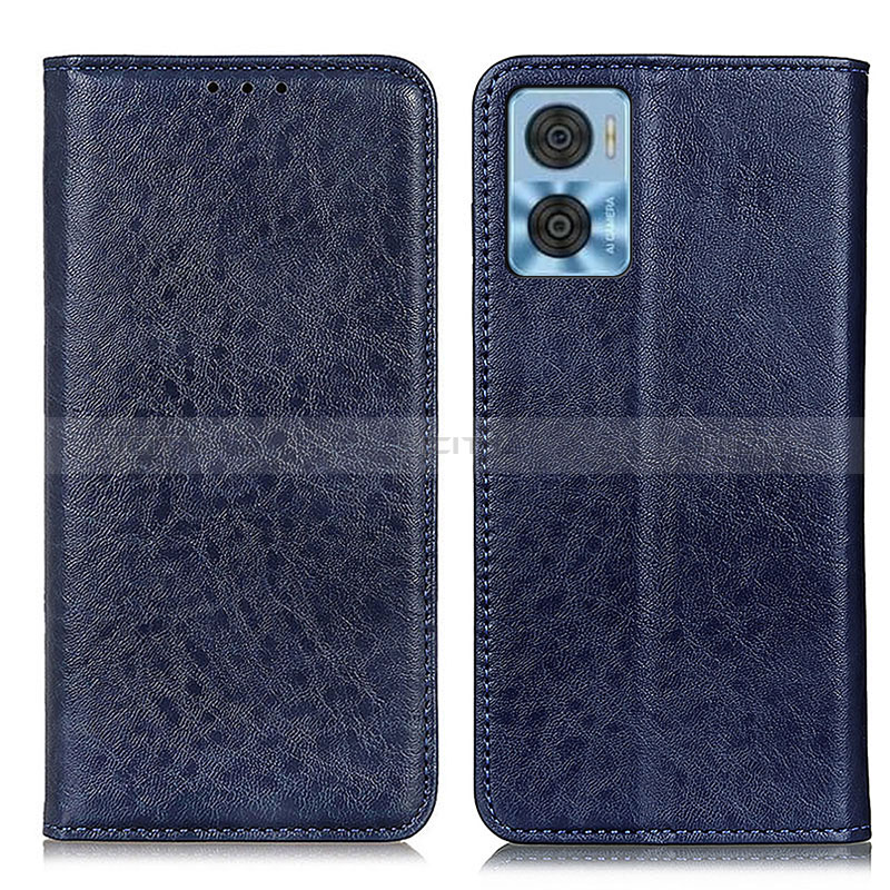 Custodia Portafoglio In Pelle Cover con Supporto K01Z per Motorola Moto E22i Blu