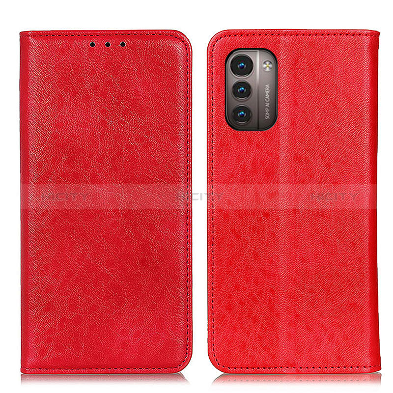 Custodia Portafoglio In Pelle Cover con Supporto K01Z per Nokia G11 Rosso