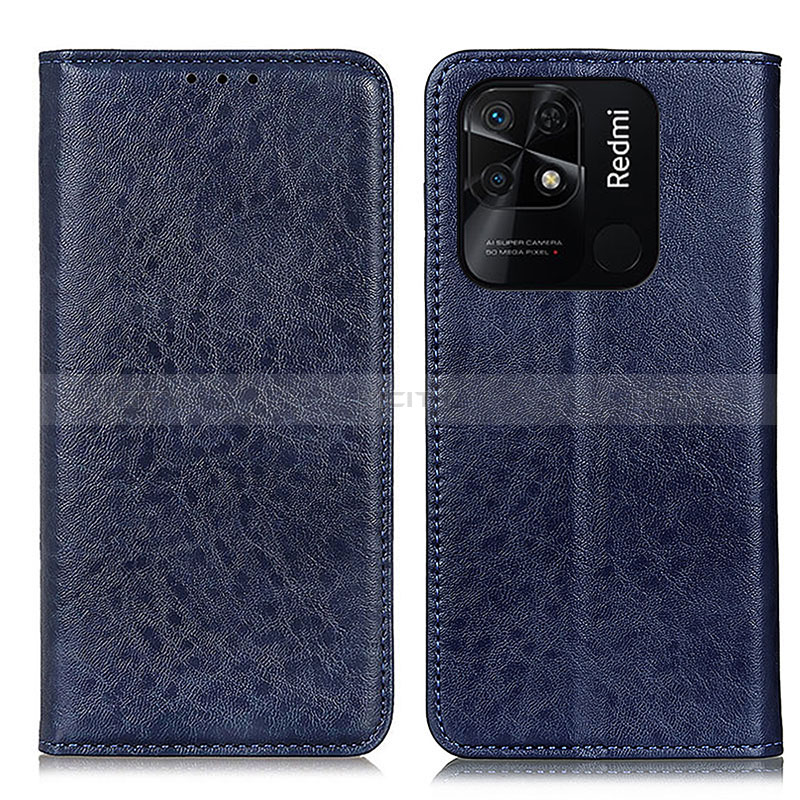 Custodia Portafoglio In Pelle Cover con Supporto K01Z per Xiaomi Redmi 10C 4G Blu