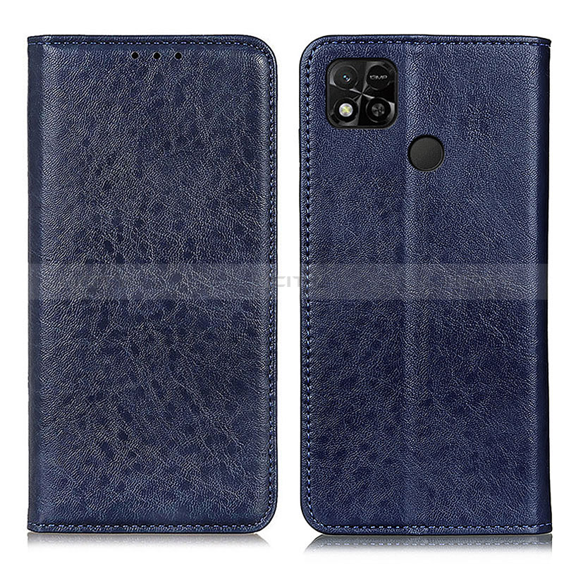 Custodia Portafoglio In Pelle Cover con Supporto K01Z per Xiaomi Redmi 9C NFC Blu