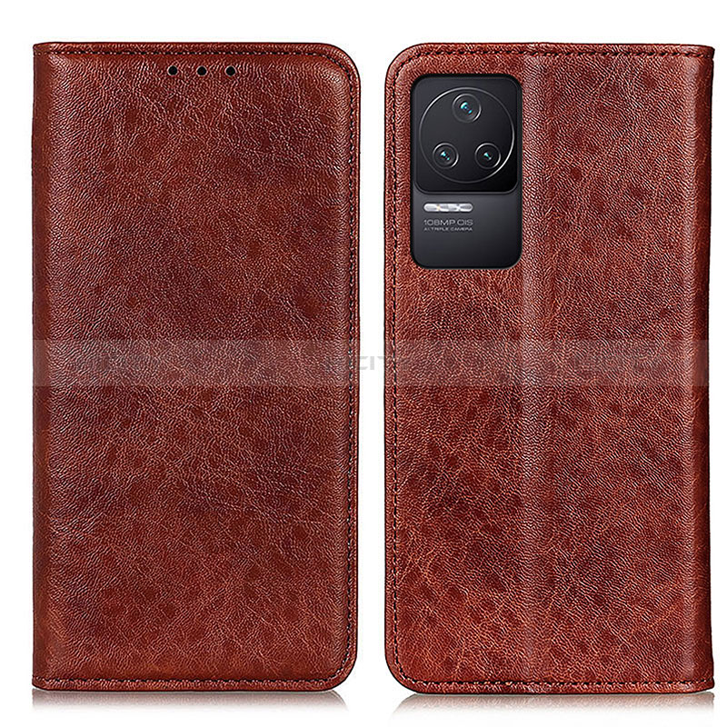 Custodia Portafoglio In Pelle Cover con Supporto K01Z per Xiaomi Redmi K50 Pro 5G Marrone