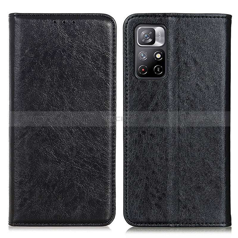 Custodia Portafoglio In Pelle Cover con Supporto K01Z per Xiaomi Redmi Note 11 5G Nero