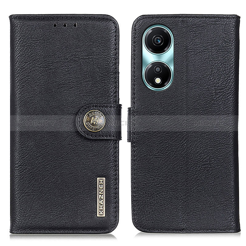 Custodia Portafoglio In Pelle Cover con Supporto K02Z per Huawei Honor X5 Plus Nero