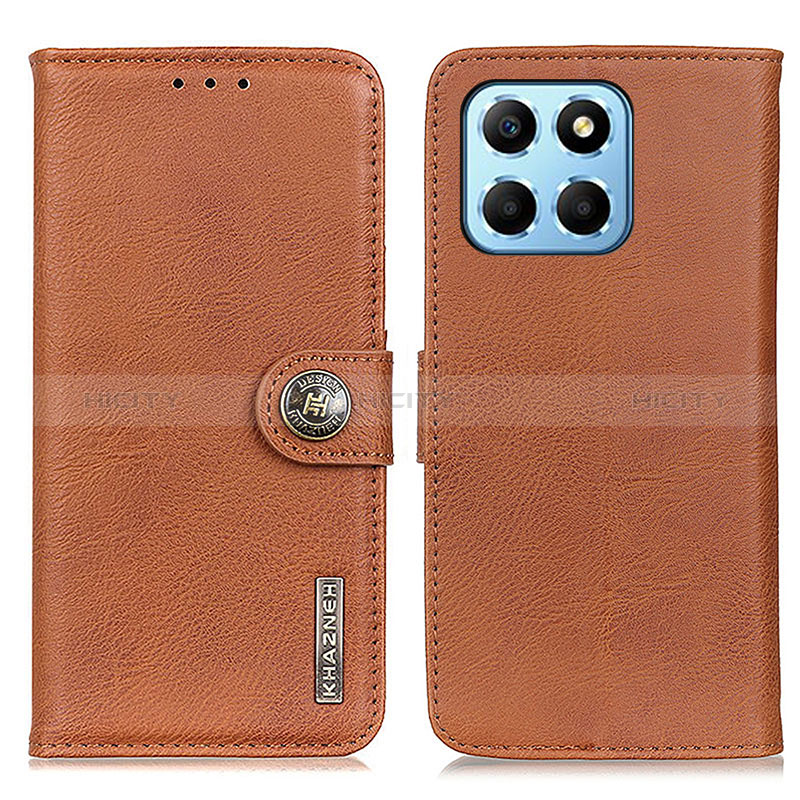 Custodia Portafoglio In Pelle Cover con Supporto K02Z per Huawei Honor X6 5G Marrone