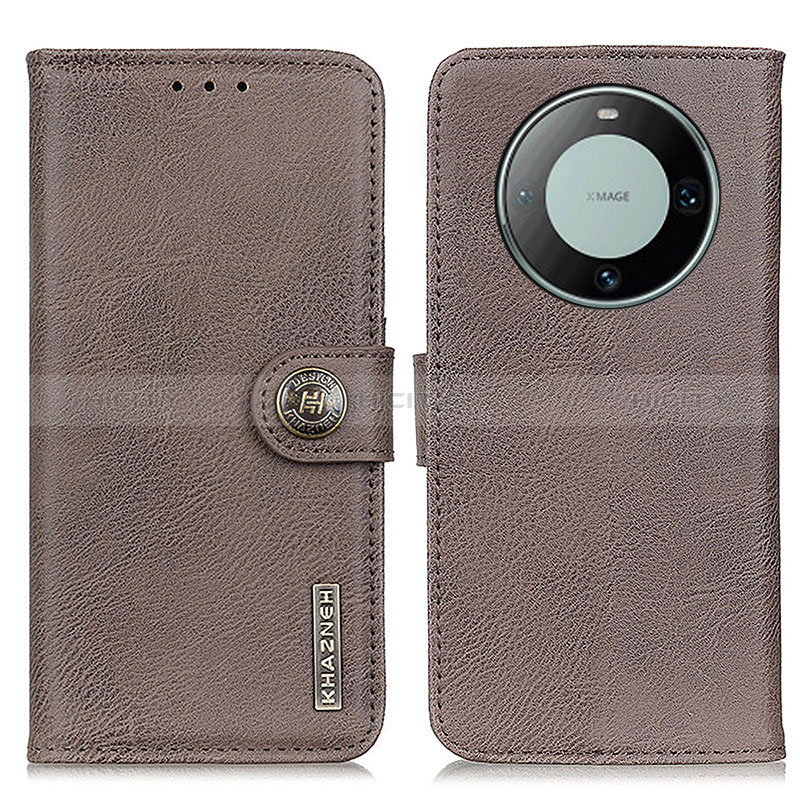 Custodia Portafoglio In Pelle Cover con Supporto K02Z per Huawei Mate 60 Grigio