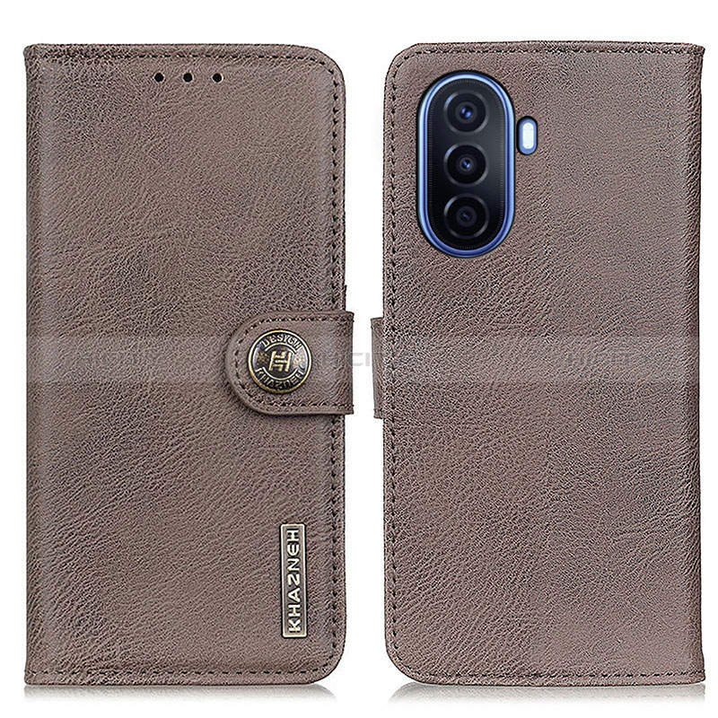 Custodia Portafoglio In Pelle Cover con Supporto K02Z per Huawei Nova Y70 Grigio