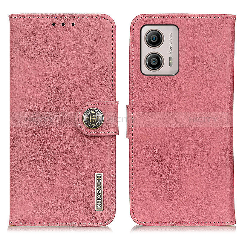 Custodia Portafoglio In Pelle Cover con Supporto K02Z per Motorola Moto G53 5G Rosa