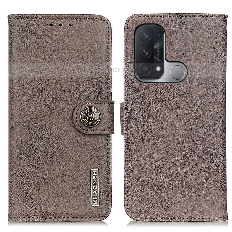 Custodia Portafoglio In Pelle Cover con Supporto K02Z per Oppo Reno5 A Grigio