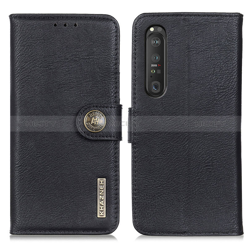 Custodia Portafoglio In Pelle Cover con Supporto K02Z per Sony Xperia 1 III Nero