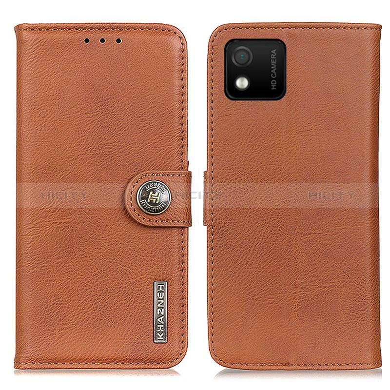 Custodia Portafoglio In Pelle Cover con Supporto K02Z per Wiko Y52 Marrone