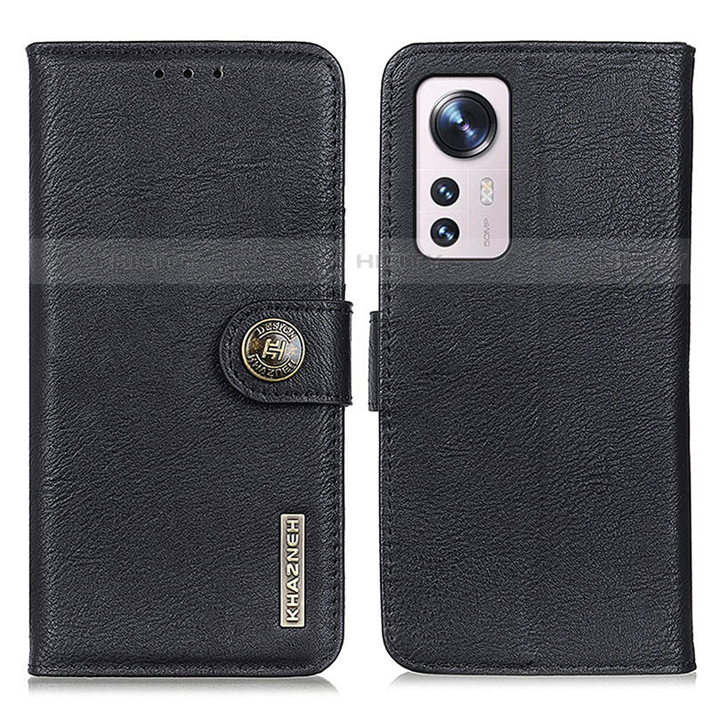 Custodia Portafoglio In Pelle Cover con Supporto K02Z per Xiaomi Mi 12 Pro 5G Nero