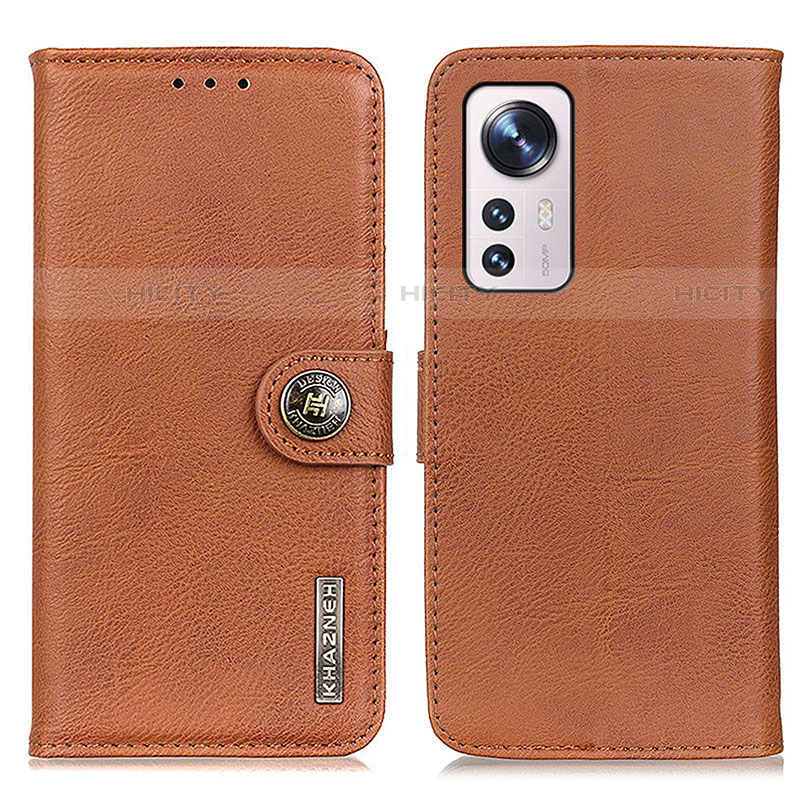 Custodia Portafoglio In Pelle Cover con Supporto K02Z per Xiaomi Mi 12S 5G Marrone