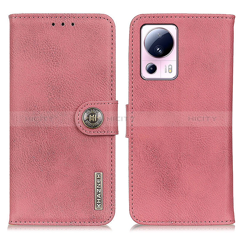 Custodia Portafoglio In Pelle Cover con Supporto K02Z per Xiaomi Mi 13 Lite 5G Rosa