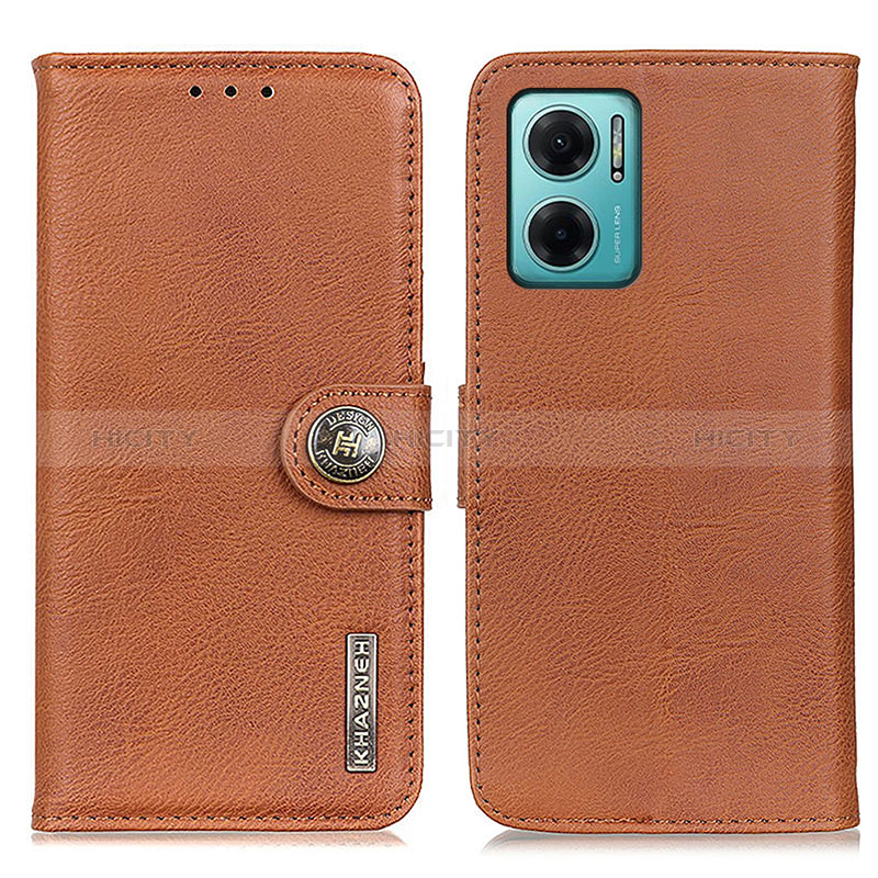 Custodia Portafoglio In Pelle Cover con Supporto K02Z per Xiaomi Redmi 10 5G Marrone