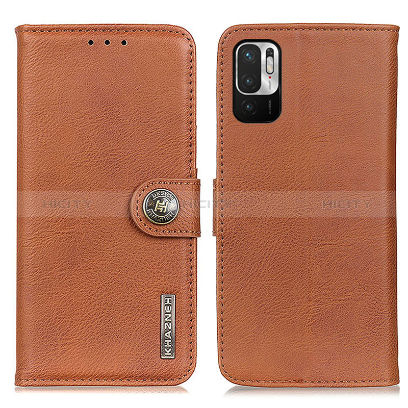 Custodia Portafoglio In Pelle Cover con Supporto K02Z per Xiaomi Redmi Note 10 JE 5G Marrone