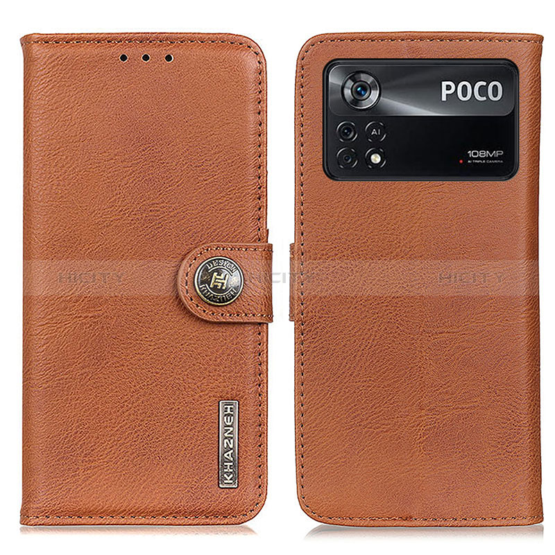 Custodia Portafoglio In Pelle Cover con Supporto K02Z per Xiaomi Redmi Note 11E Pro 5G Marrone