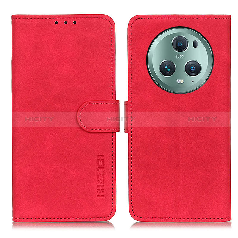 Custodia Portafoglio In Pelle Cover con Supporto K03Z per Huawei Honor Magic5 Pro 5G Rosso