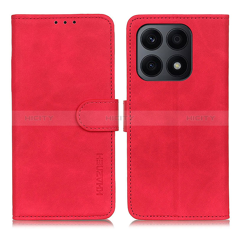 Custodia Portafoglio In Pelle Cover con Supporto K03Z per Huawei Honor X8a 4G Rosso