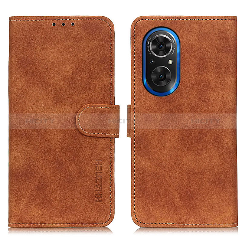 Custodia Portafoglio In Pelle Cover con Supporto K03Z per Huawei Nova 9 SE Marrone