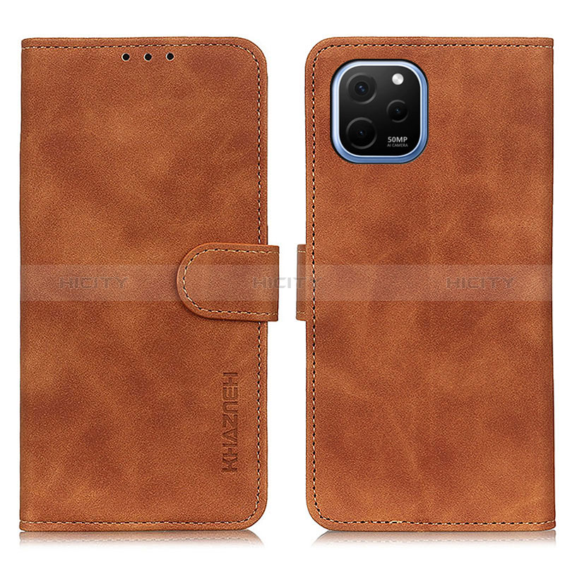 Custodia Portafoglio In Pelle Cover con Supporto K03Z per Huawei Nova Y61 Marrone