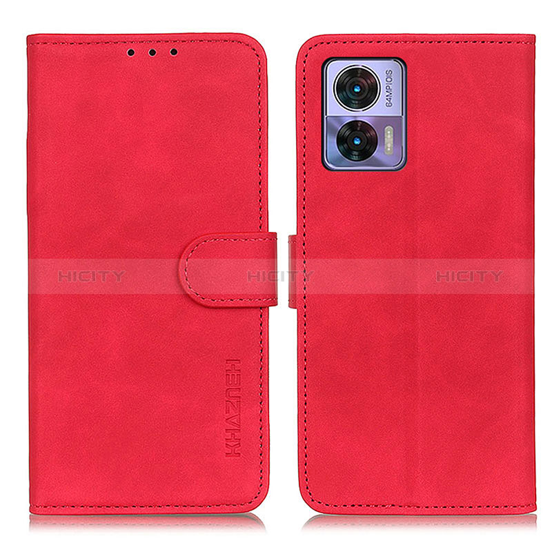 Custodia Portafoglio In Pelle Cover con Supporto K03Z per Motorola Moto Edge 30 Neo 5G Rosso