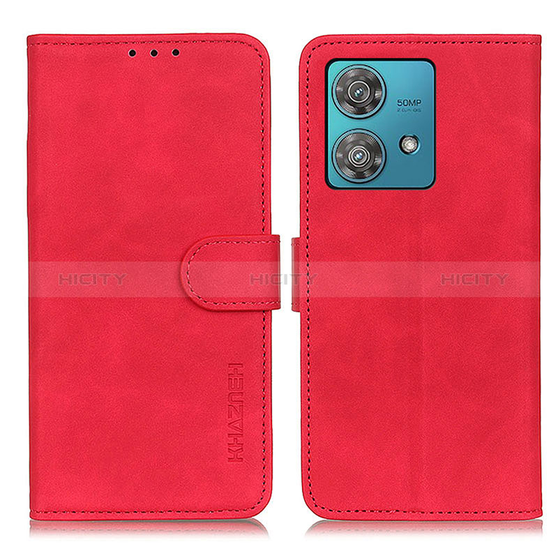 Custodia Portafoglio In Pelle Cover con Supporto K03Z per Motorola Moto Edge 40 Neo 5G Rosso