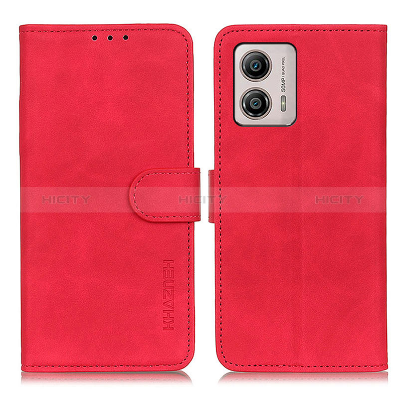 Custodia Portafoglio In Pelle Cover con Supporto K03Z per Motorola Moto G53 5G Rosso