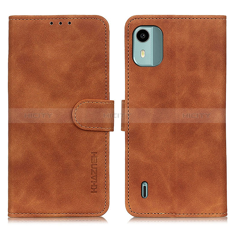 Custodia Portafoglio In Pelle Cover con Supporto K03Z per Nokia C12 Plus Marrone