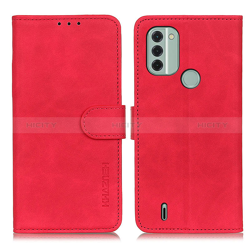 Custodia Portafoglio In Pelle Cover con Supporto K03Z per Nokia C31 Rosso