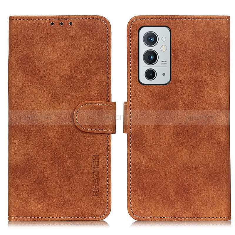 Custodia Portafoglio In Pelle Cover con Supporto K03Z per OnePlus 9RT 5G Marrone