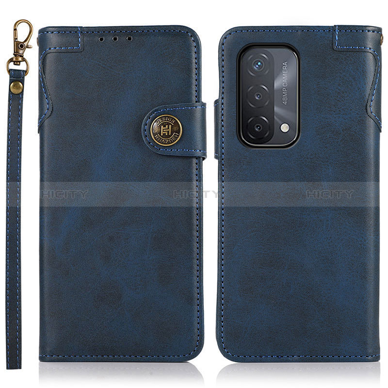 Custodia Portafoglio In Pelle Cover con Supporto K03Z per Oppo A74 5G Blu