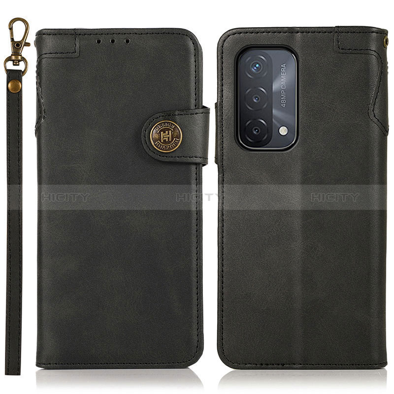 Custodia Portafoglio In Pelle Cover con Supporto K03Z per Oppo A74 5G Nero